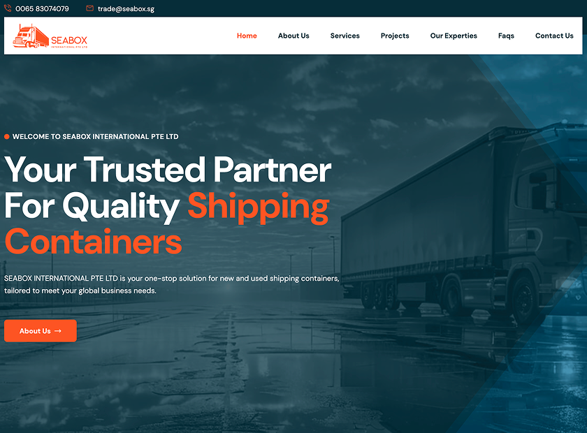 Sea Box International website developed by Digital Agency Perth