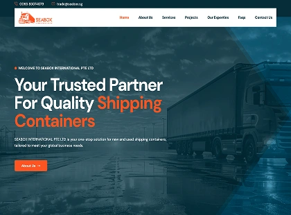 Sea Box International website developed by Digital Agency Perth