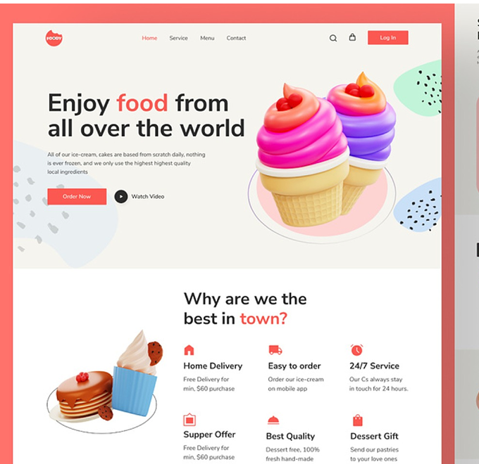 Food delivery mobile app UI design created by Web Design Perth team